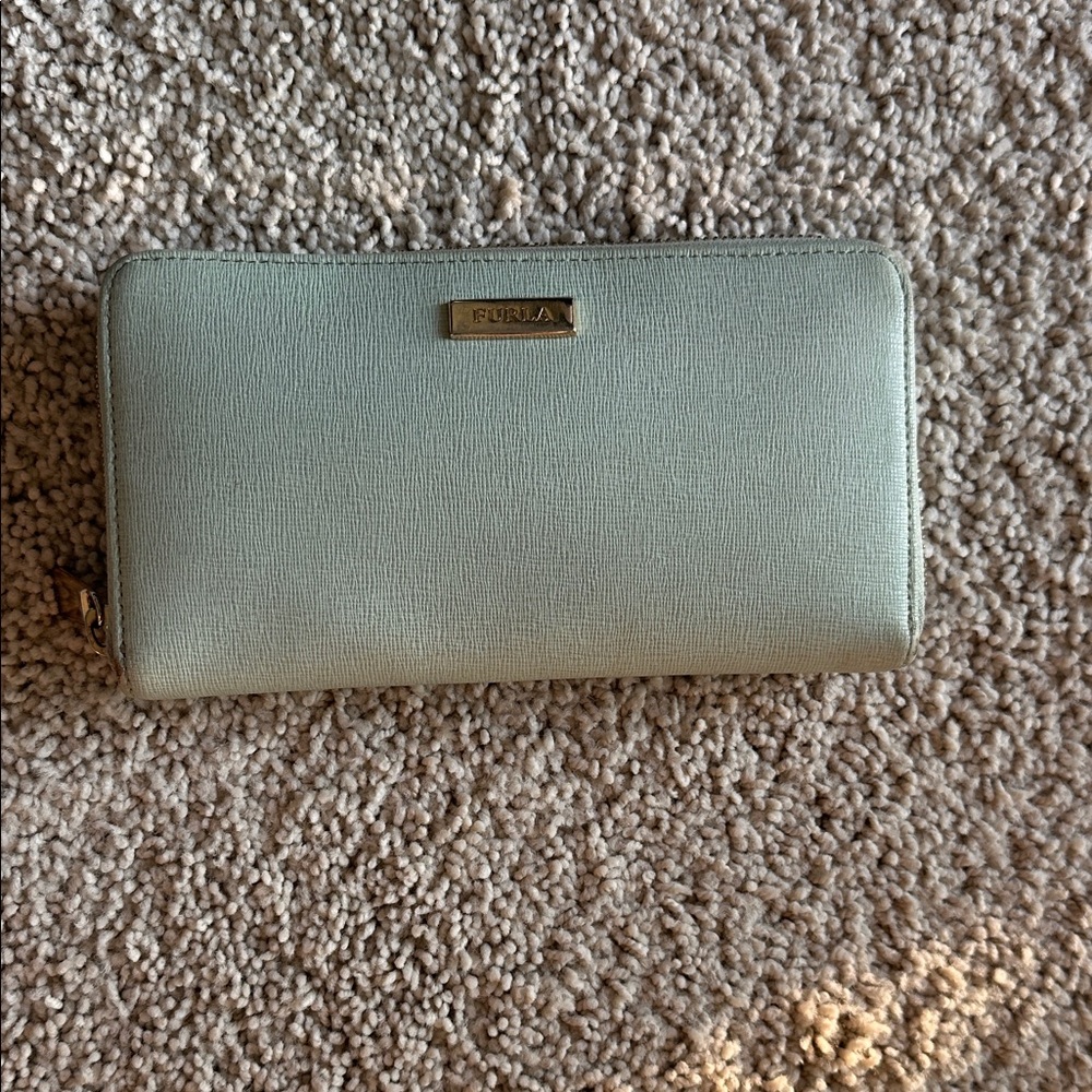 Furla Mint Green Zip Wallet